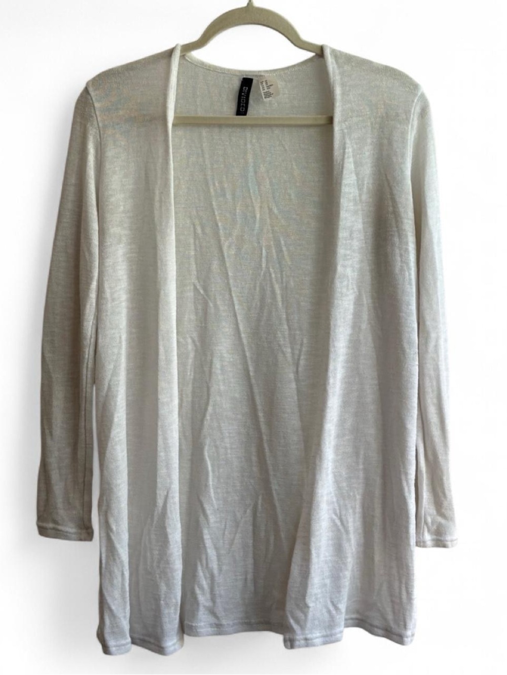 Divided H&M White Lightweight Knit Open Front Cardigan Sweater Size XS